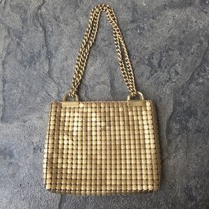 Vintage Whiting and Davis Mesh Gold Chain Strap Women Bag